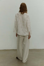 Printed Patchwork Tie-Front Long-Sleeve Cardigan