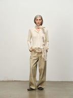 "Garden Dream" Print Wool Bubble-Hem Top