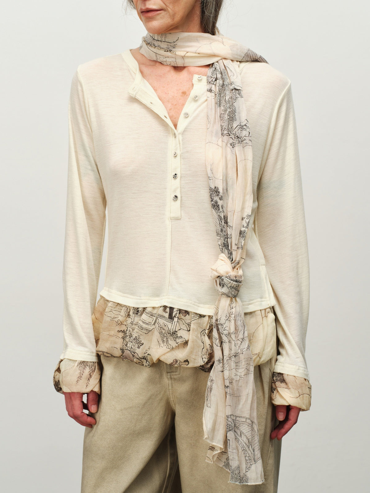 "Garden Dream" Ramie Scarf