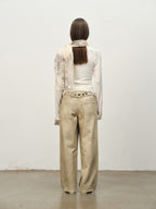 Asymmetric Cowl-Neck Wool Top