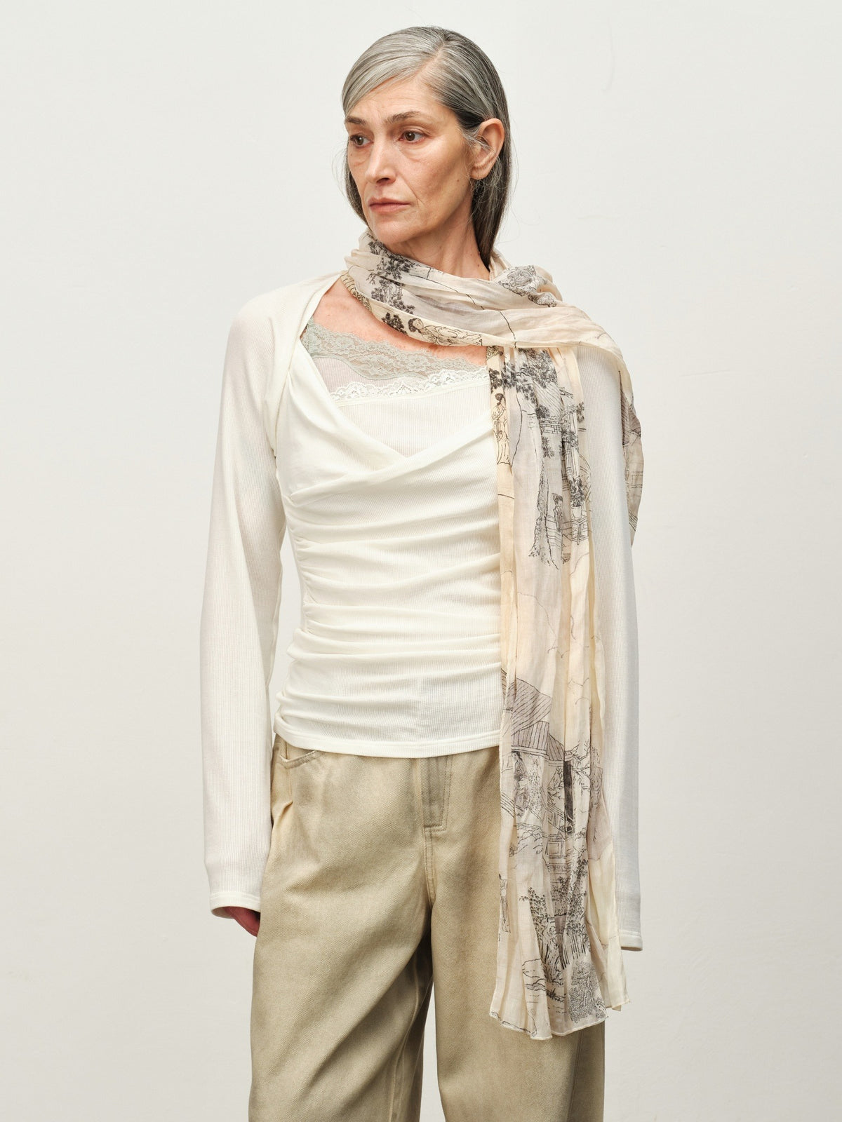"Garden Dream" Ramie Scarf