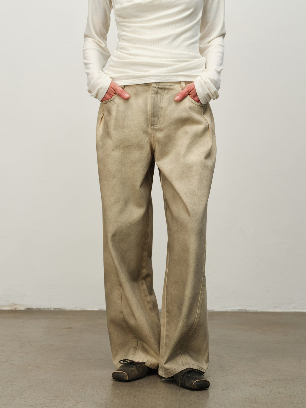 Vintage Washed Straight-Leg Jeans