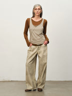 Colorblock Lace-Hem Layered Tee