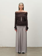 Sheer Acetate Knit Maxi Skirt
