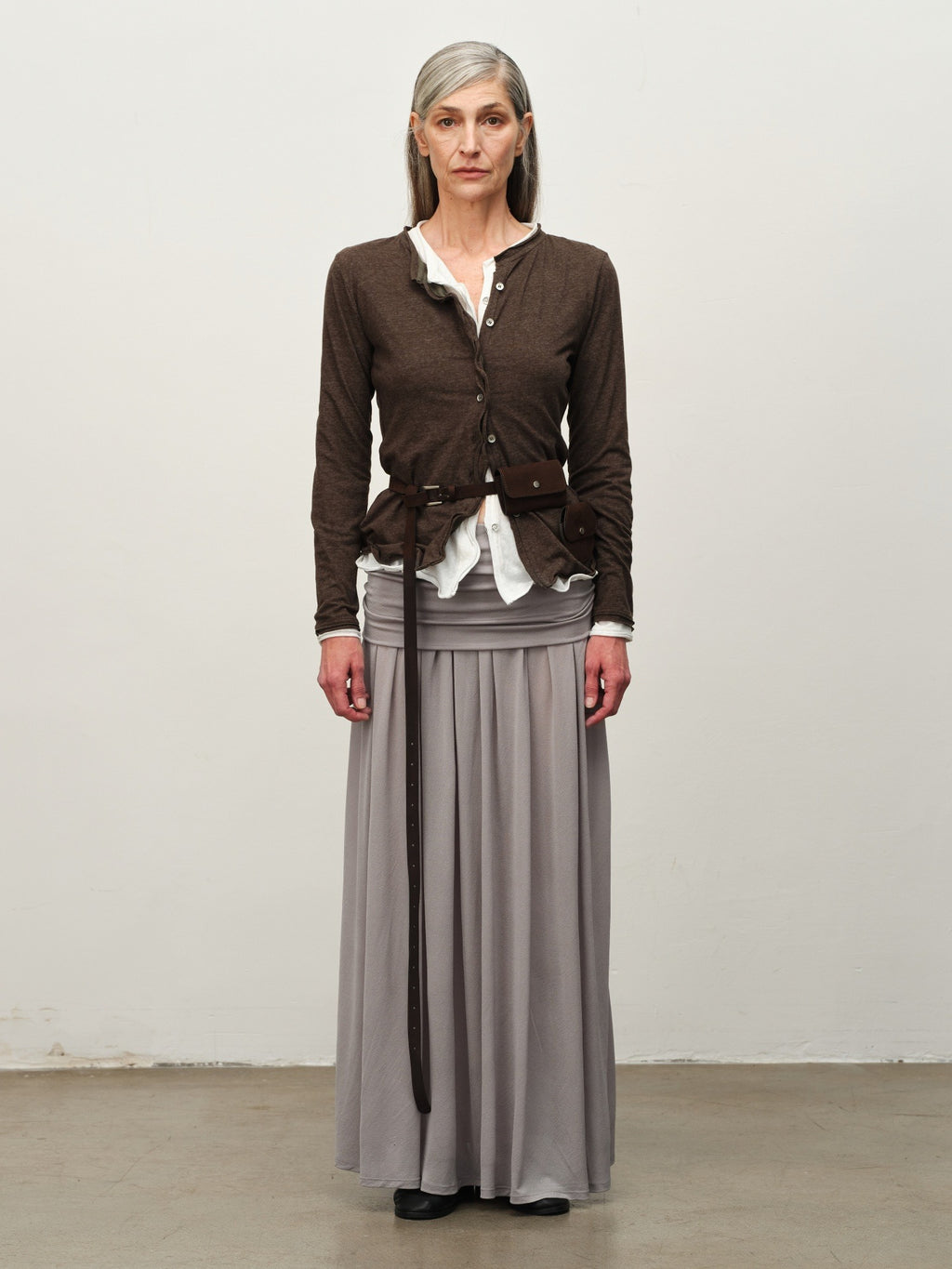 Linen-Blend Ruffle-Trim Cardigan