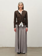 Linen-Blend Ruffle-Trim Cardigan