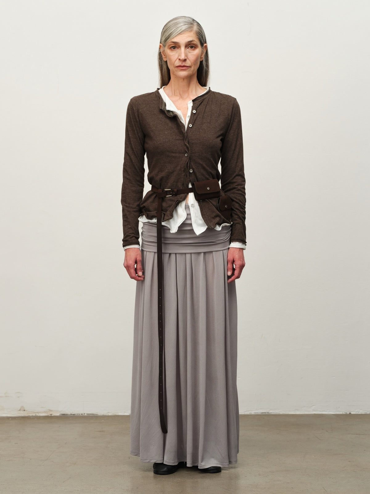 Linen-Blend Ruffle-Trim Cardigan