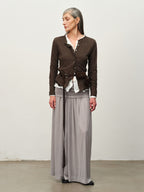 Linen-Blend Ruffle-Trim Cardigan