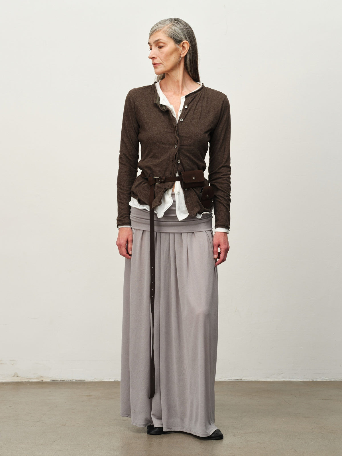 Linen-Blend Ruffle-Trim Cardigan