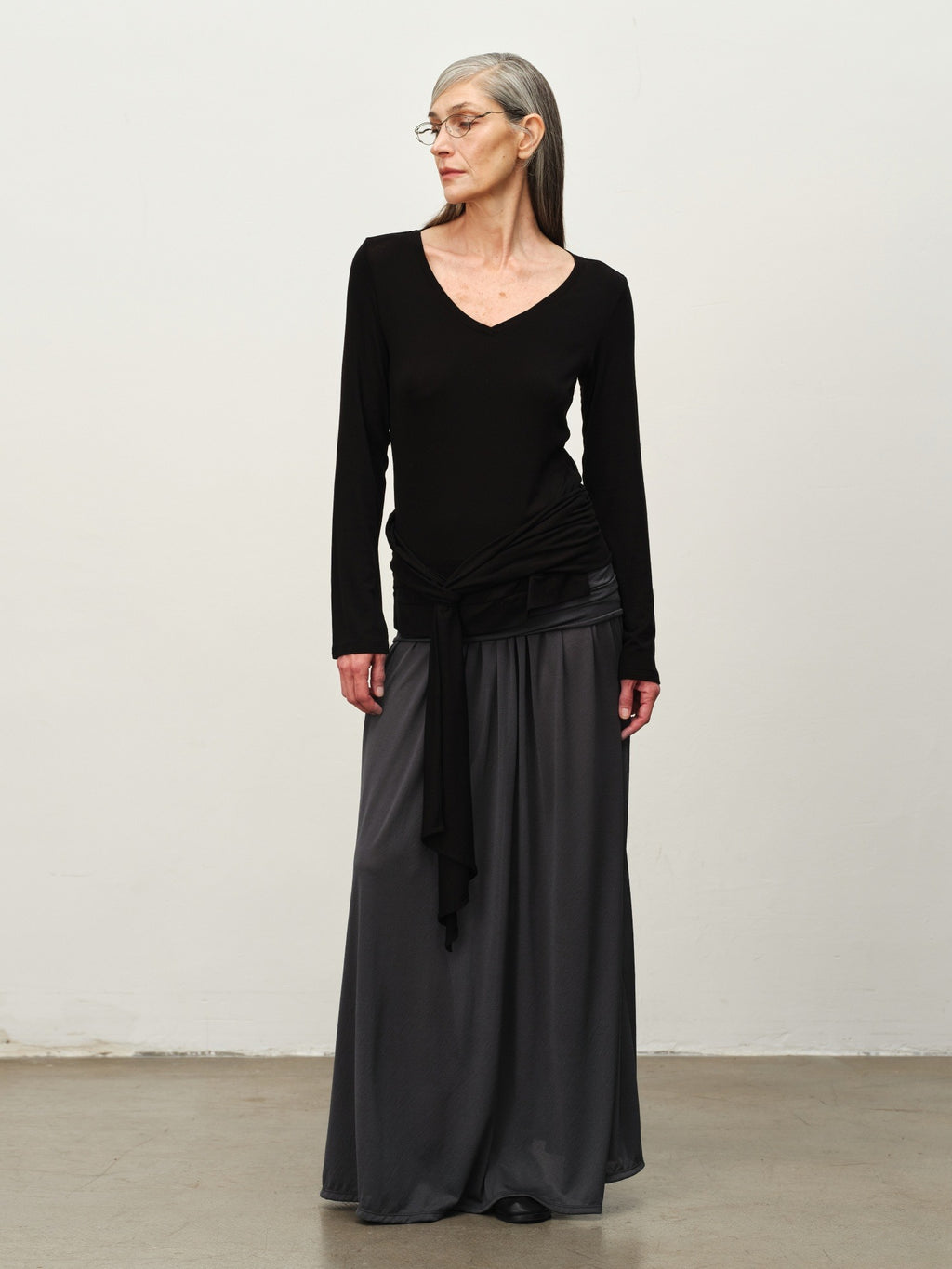 Sheer Acetate Knit Maxi Skirt