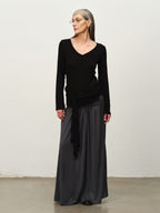 Sheer Acetate Knit Maxi Skirt