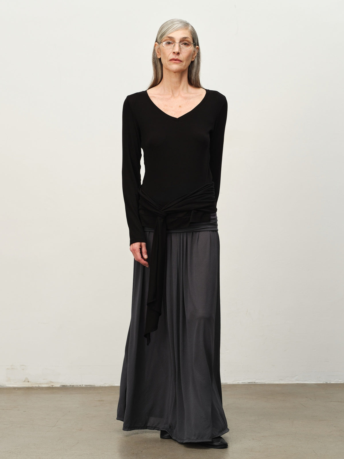 Sheer Acetate Knit Maxi Skirt