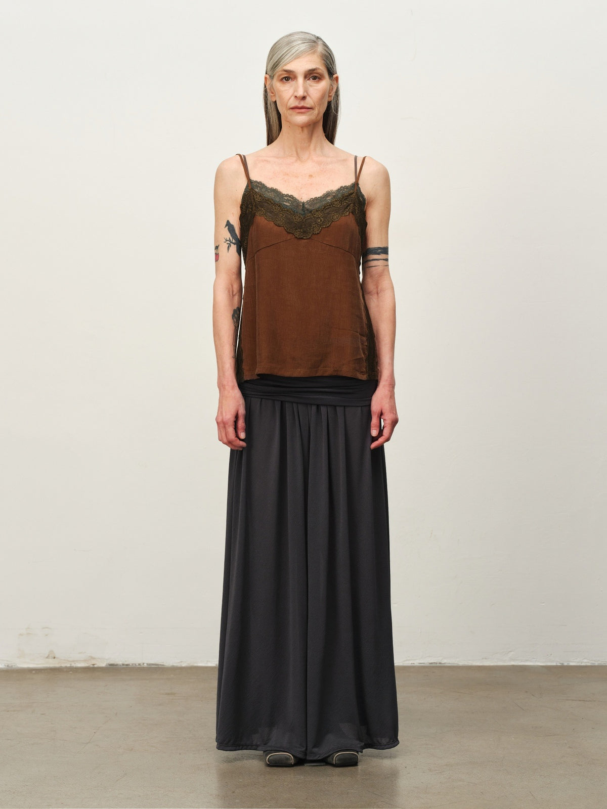 Sheer Acetate Knit Maxi Skirt
