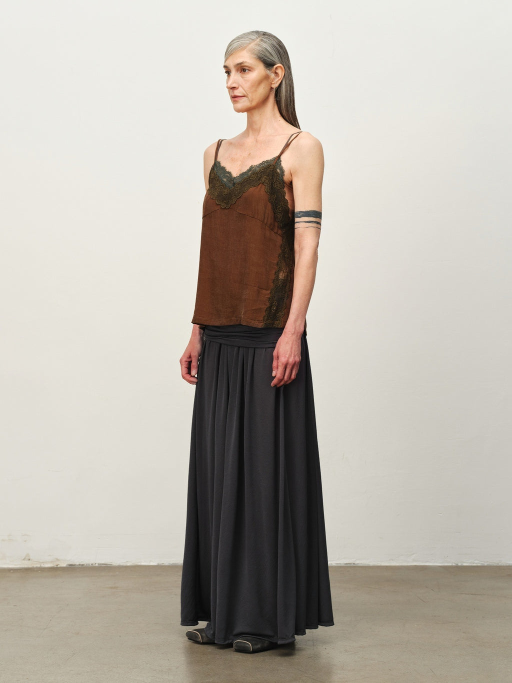 Sheer Acetate Knit Maxi Skirt