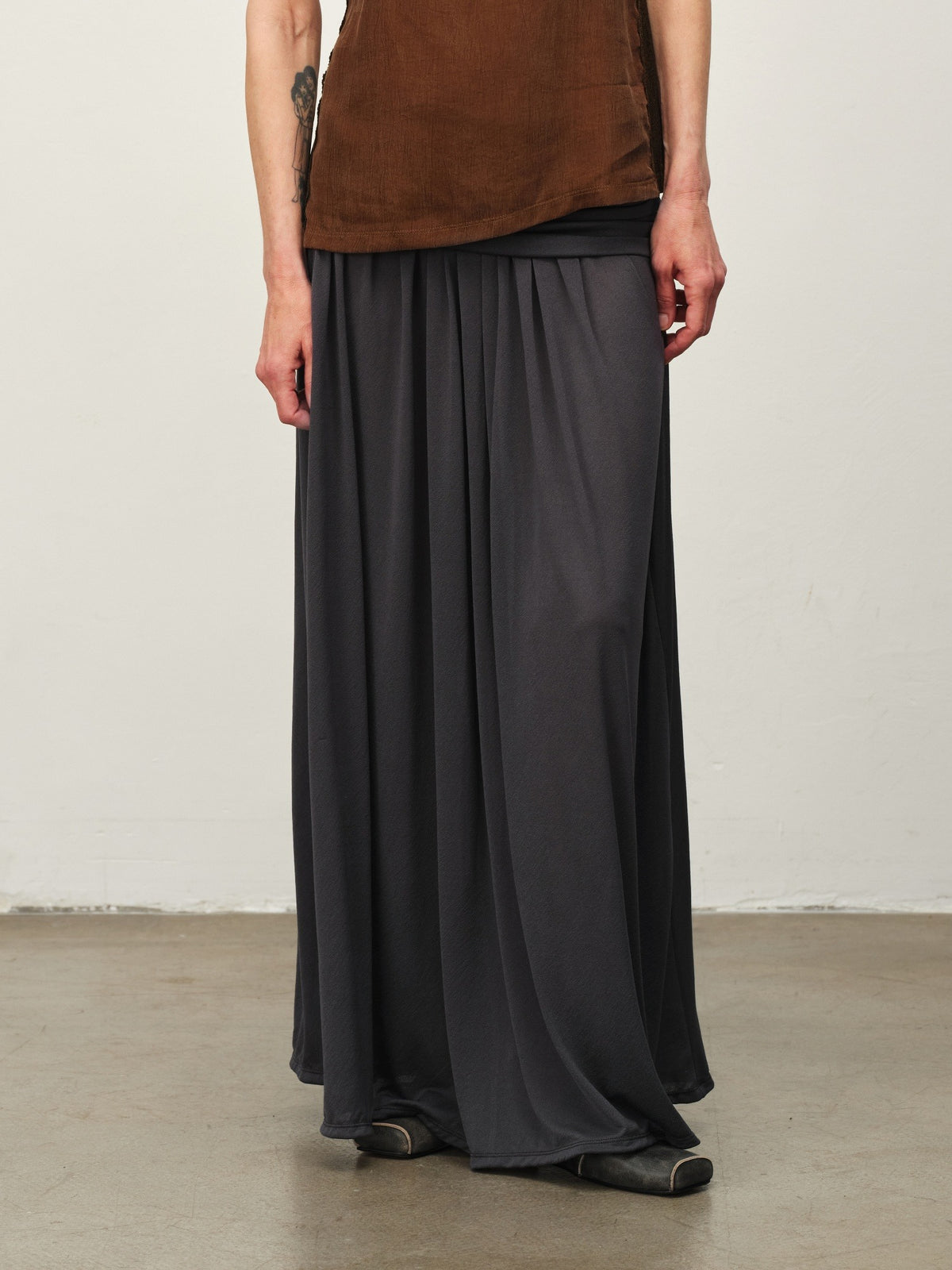 Sheer Acetate Knit Maxi Skirt