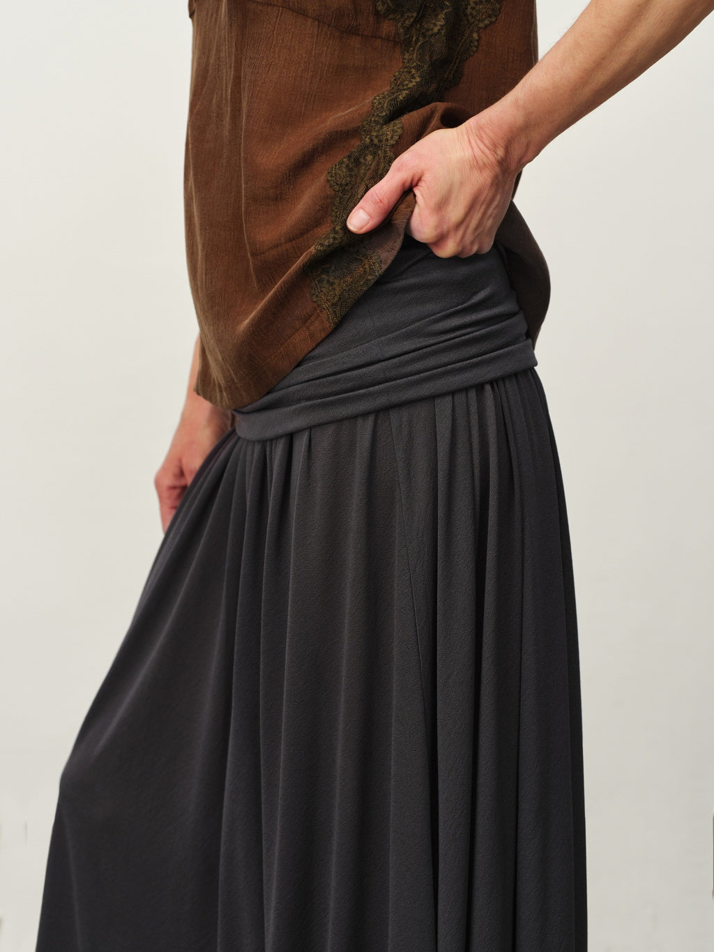 Sheer Acetate Knit Maxi Skirt