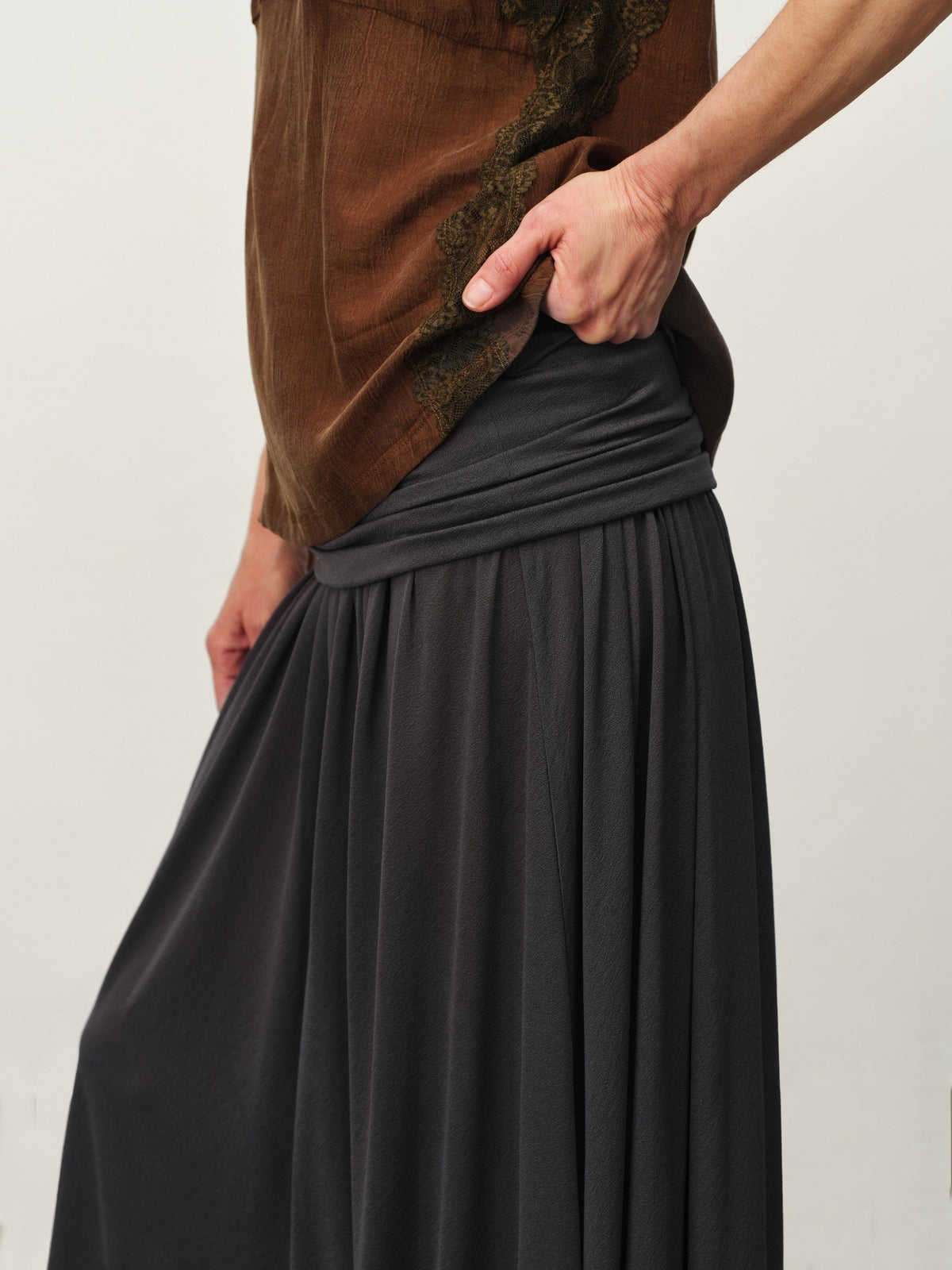 Sheer Acetate Knit Maxi Skirt