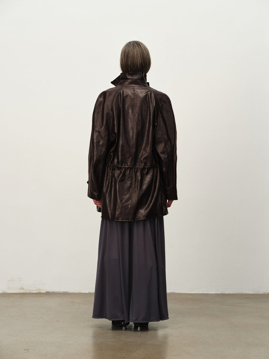 Waxed Sheep Leather Midi Jacket