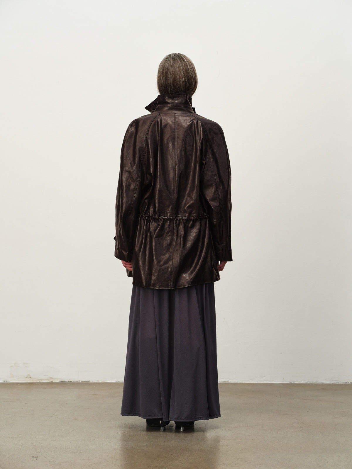 Waxed Sheep Leather Midi Jacket