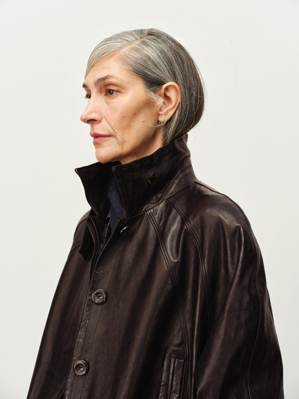 Waxed Sheep Leather Midi Jacket