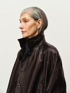 Waxed Sheep Leather Midi Jacket