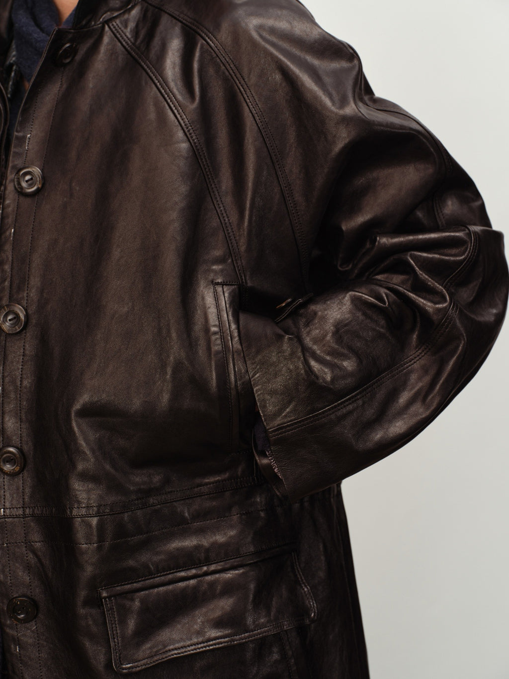 Waxed Sheep Leather Midi Jacket