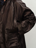 Waxed Sheep Leather Midi Jacket