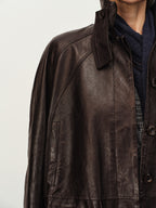 Waxed Sheep Leather Midi Jacket