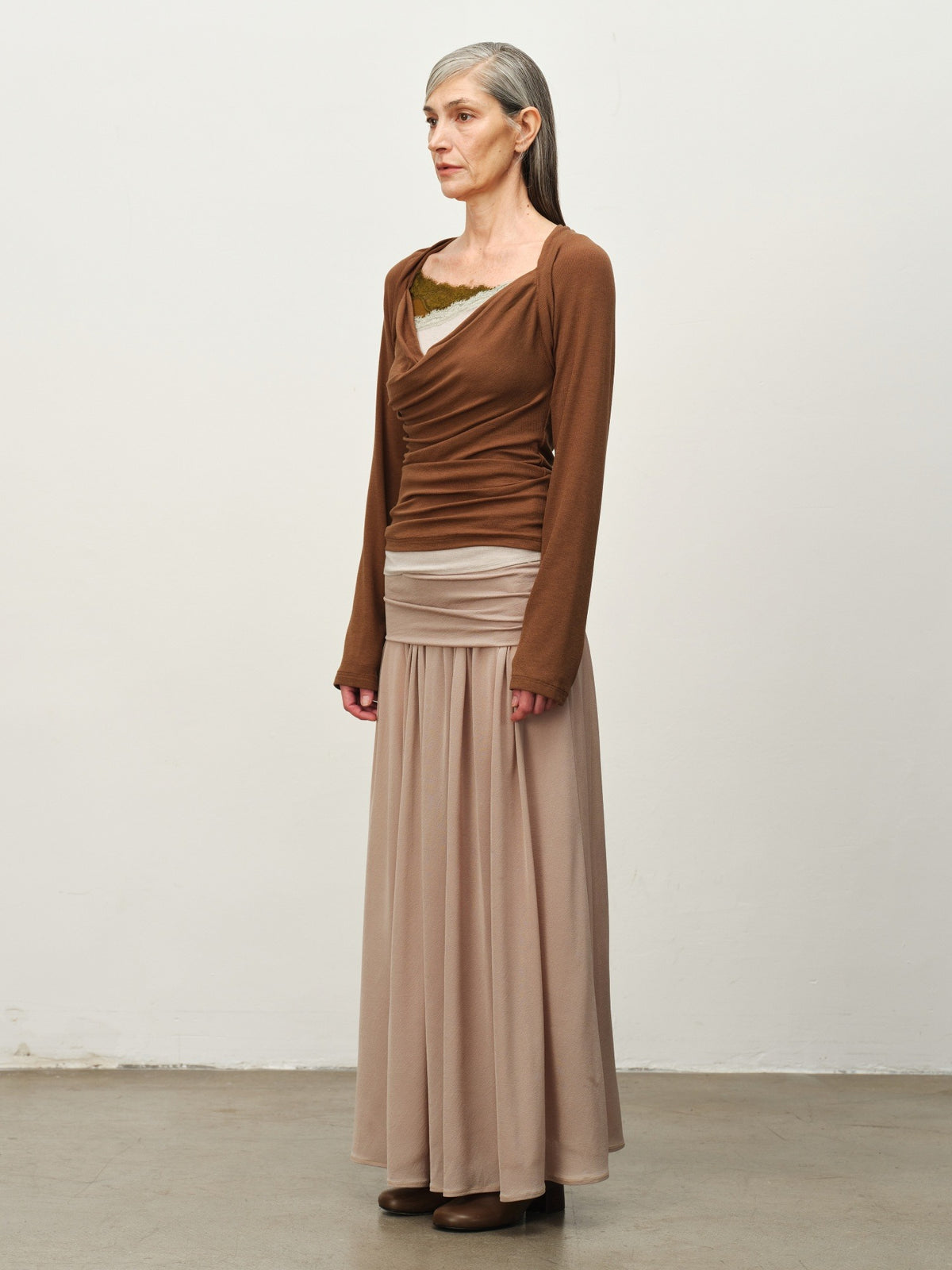 Sheer Acetate Knit Maxi Skirt
