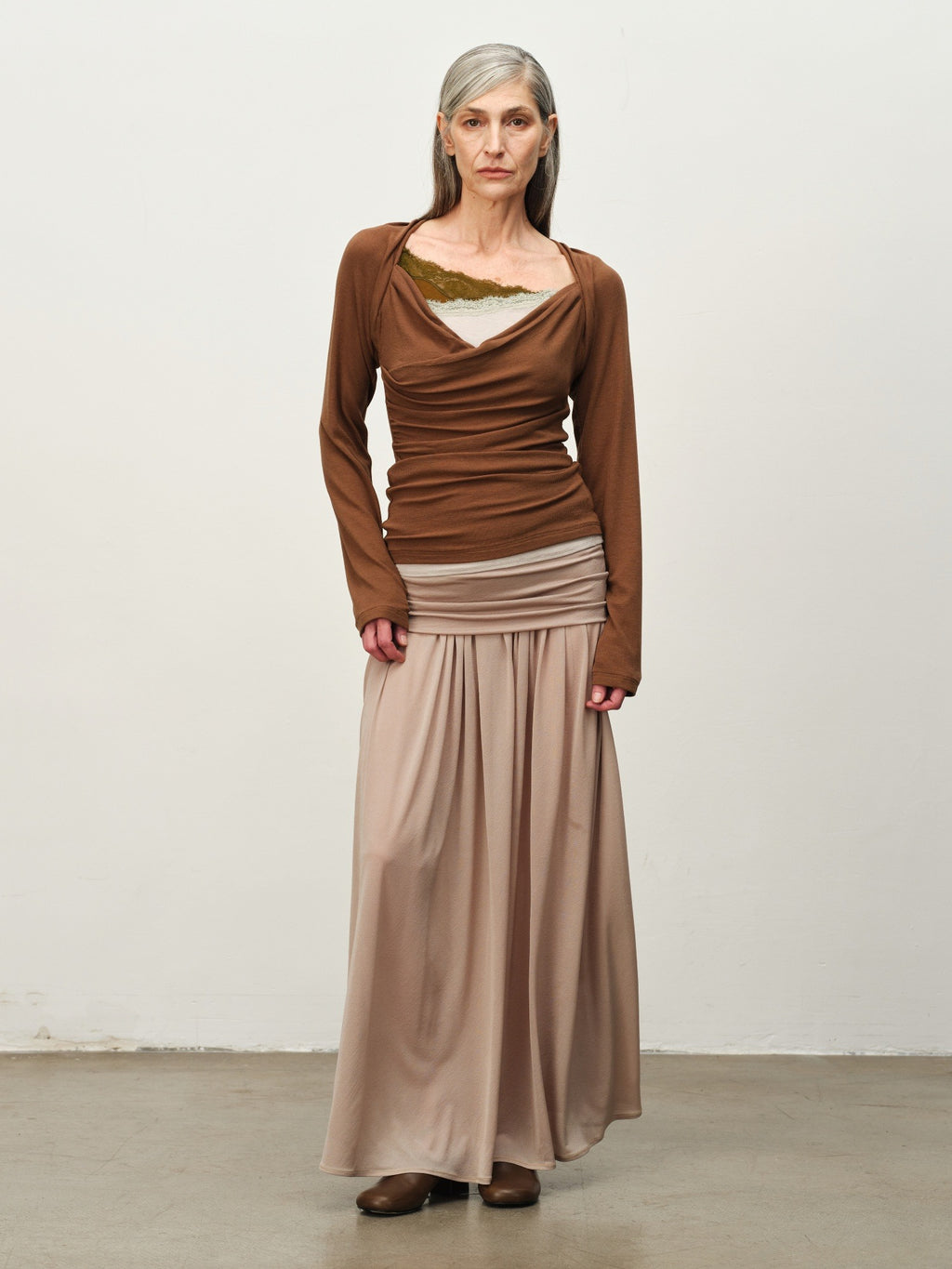 Sheer Acetate Knit Maxi Skirt