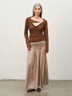 Sheer Acetate Knit Maxi Skirt