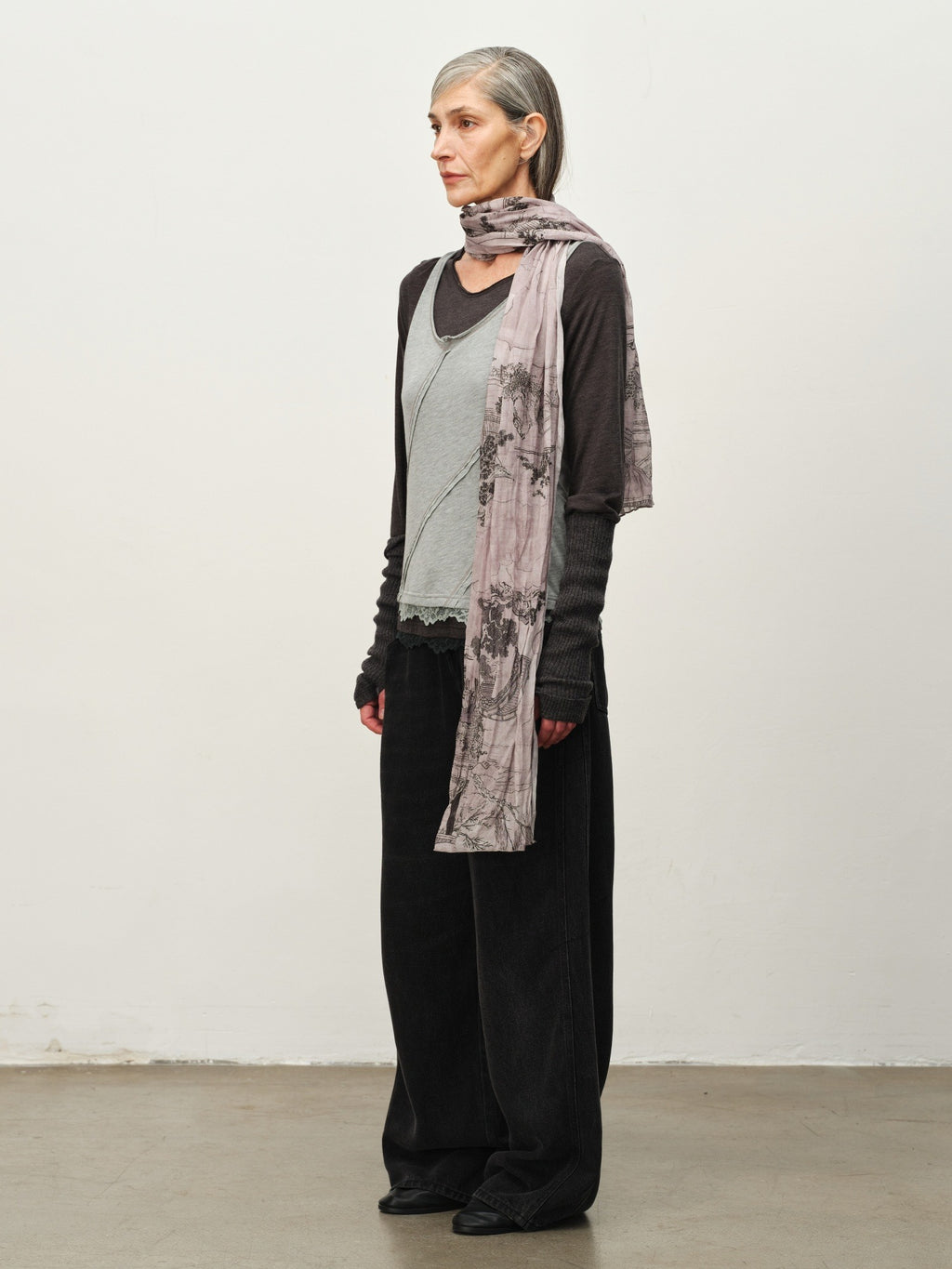 Colorblock Lace-Hem Layered Tee