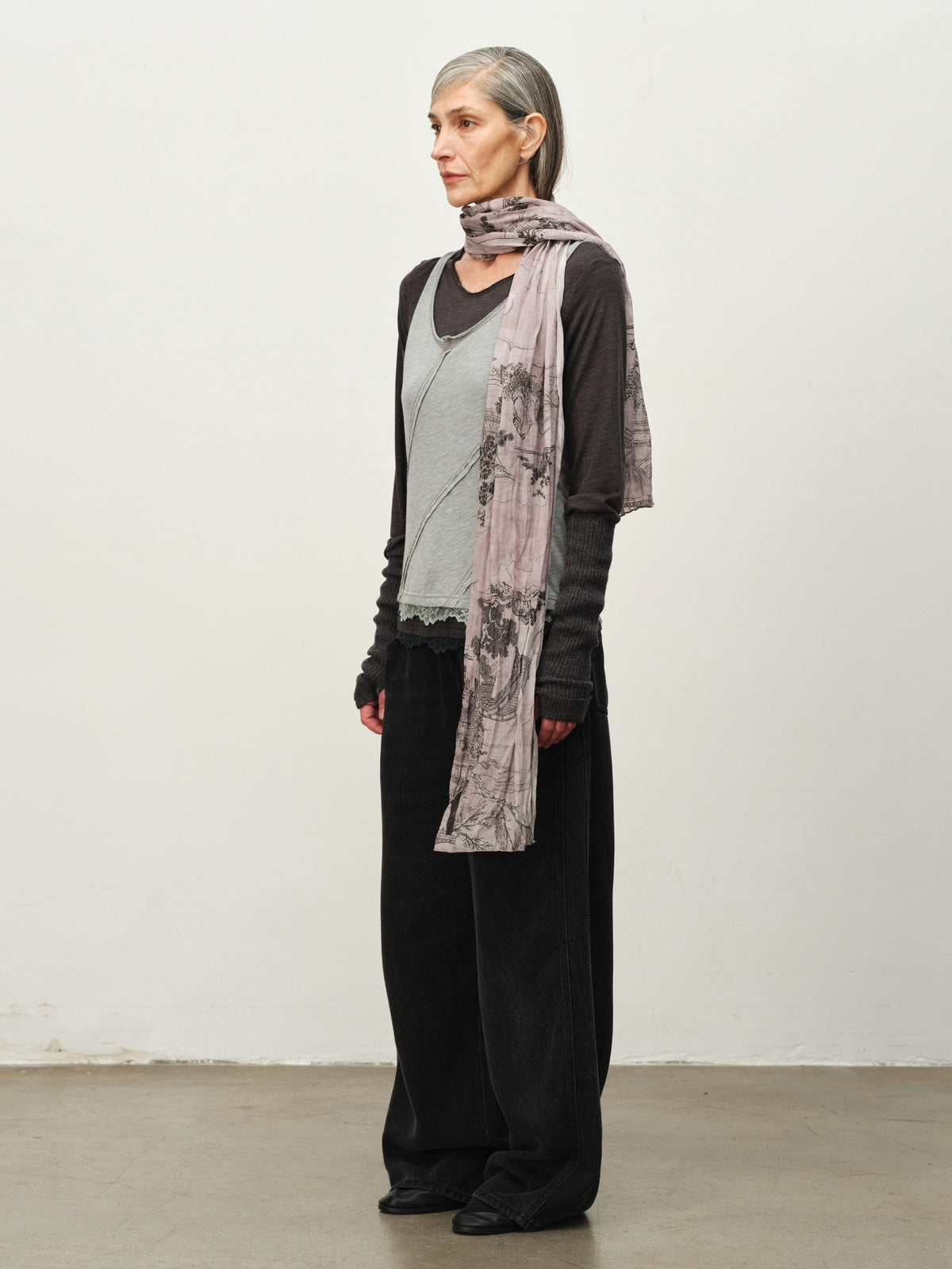 Colorblock Lace-Hem Layered Tee
