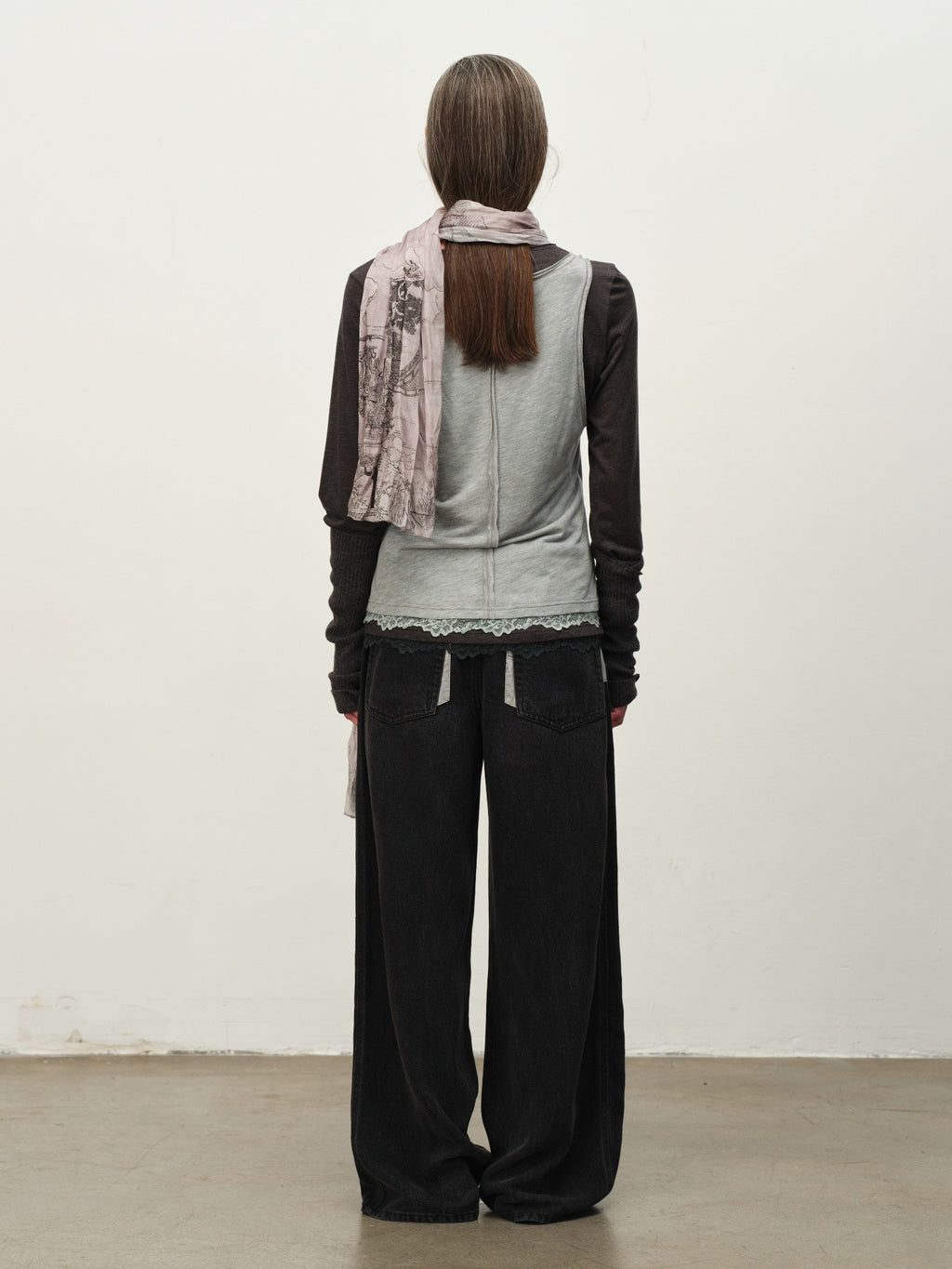 Colorblock Lace-Hem Layered Tee