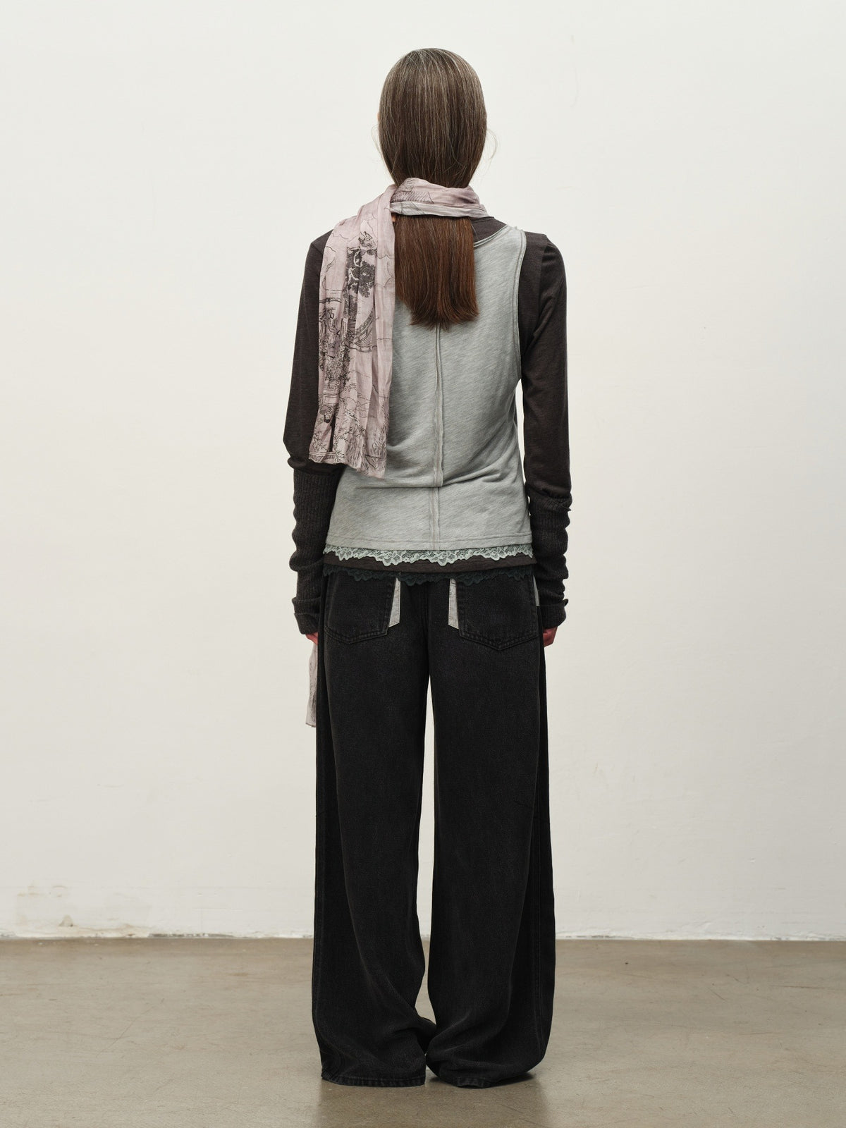 Colorblock Lace-Hem Layered Tee