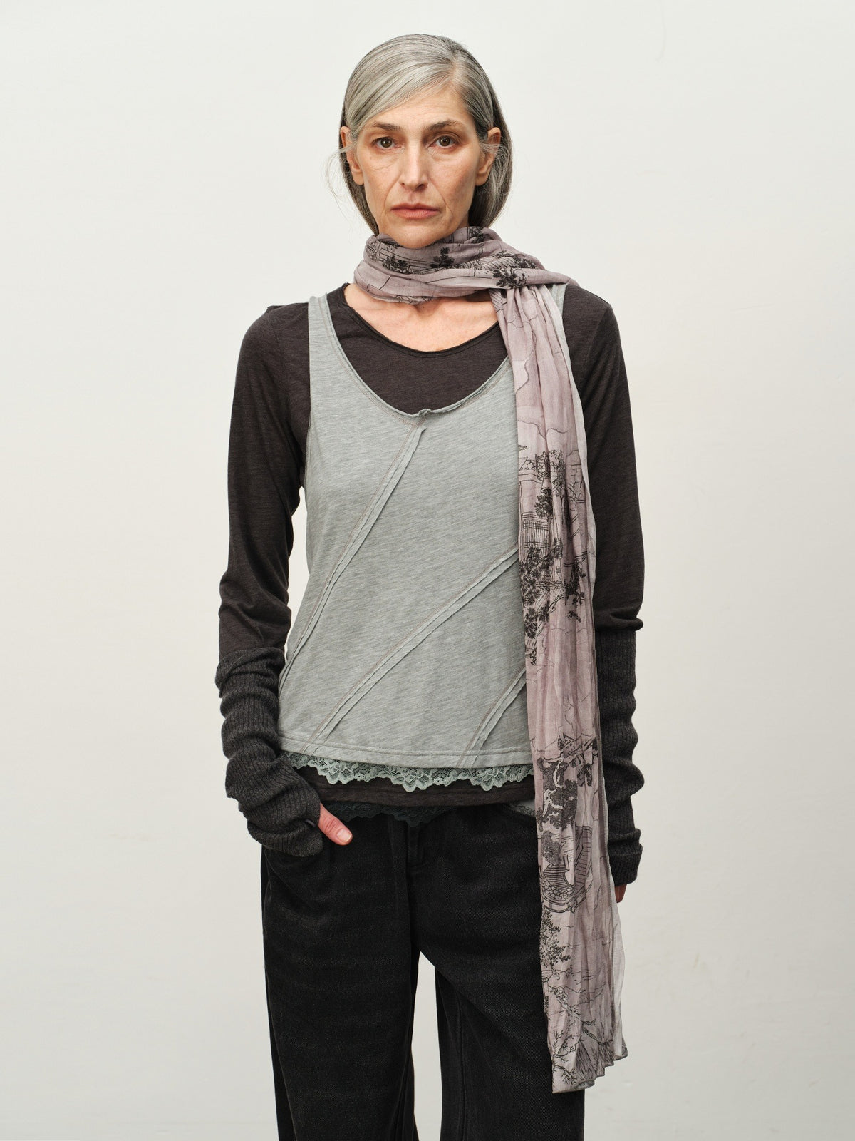 "Garden Dream" Ramie Scarf