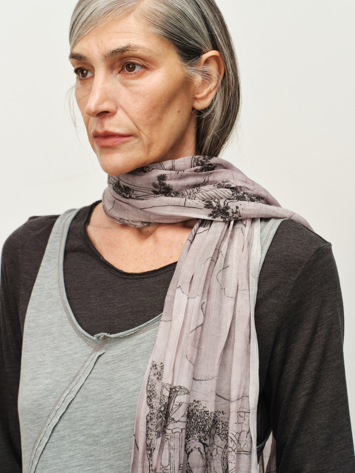 "Garden Dream" Ramie Scarf