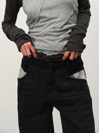 "Garden Dream" Print Straight Jeans