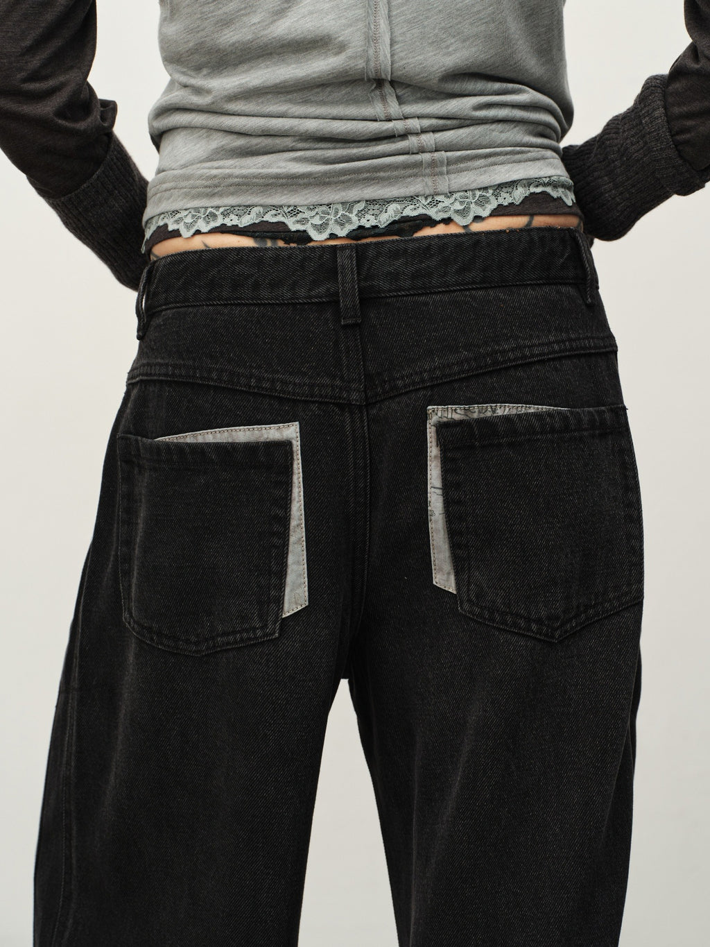 "Garden Dream" Print Straight Jeans
