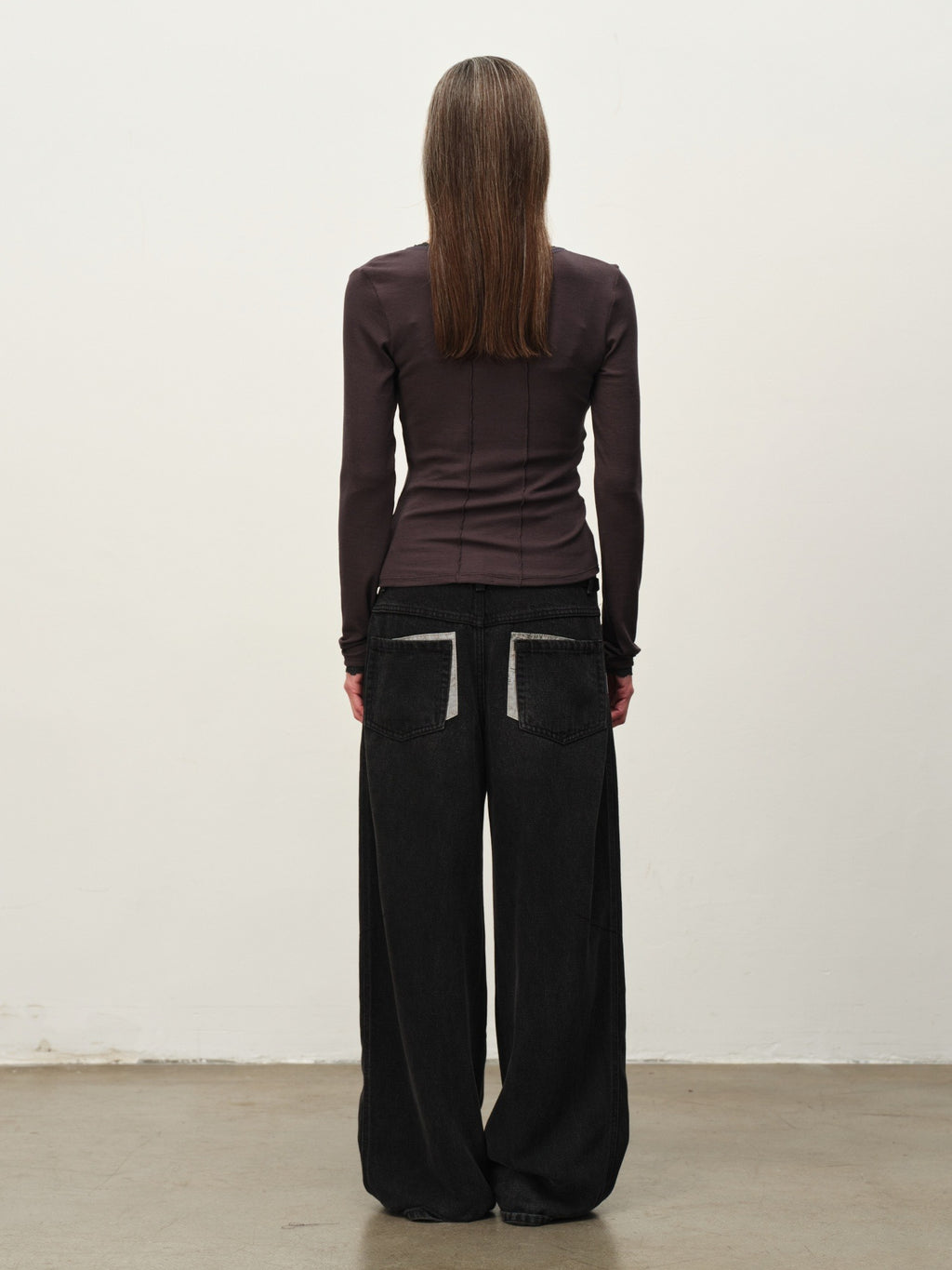 Wool-Blend Lace-Cuff Henley Top