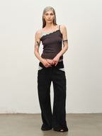 "Garden Dream" Print Straight Jeans