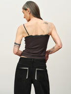 "Garden Dream" Print Straight Jeans