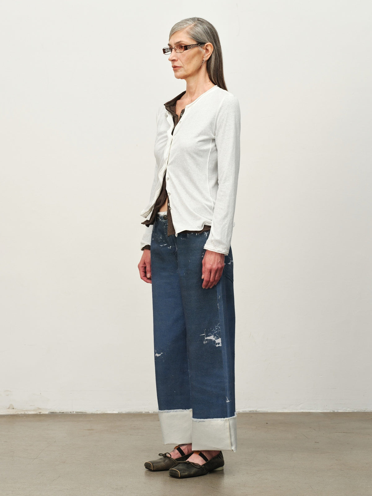 Linen-Blend Ruffle-Trim Cardigan