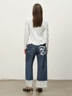 Linen-Blend Ruffle-Trim Cardigan