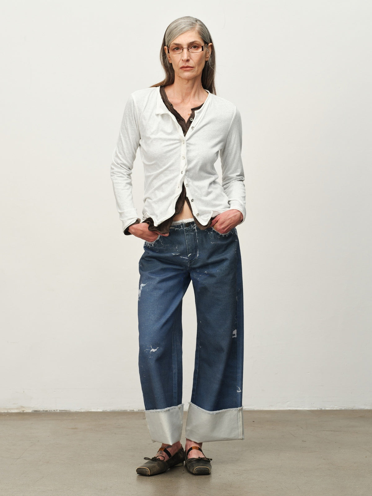 Linen-Blend Ruffle-Trim Cardigan