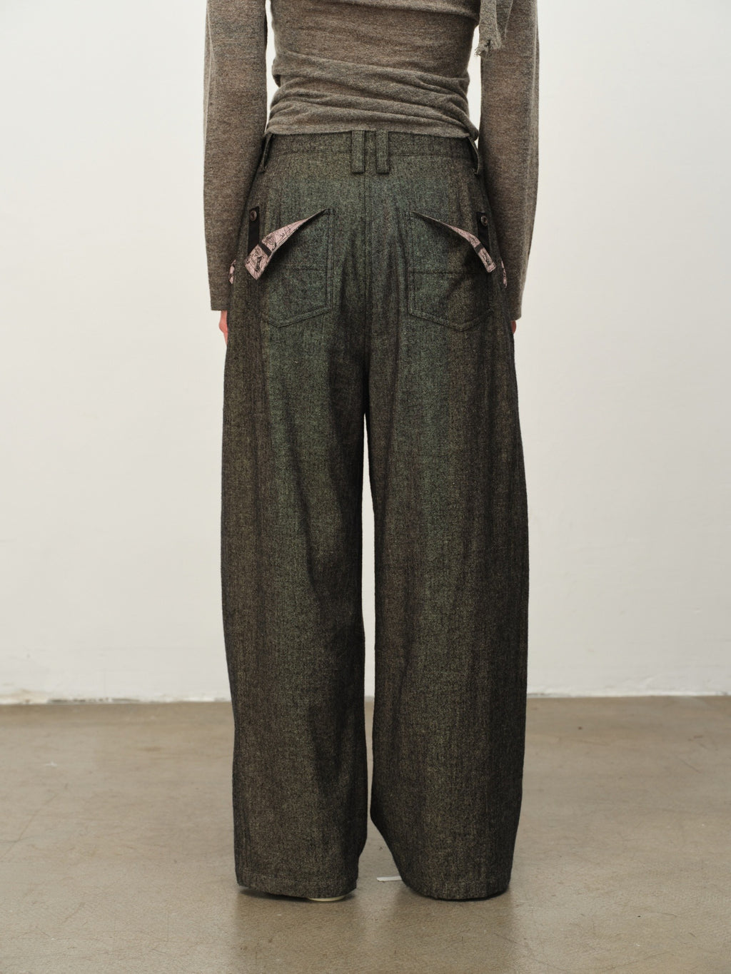 Wool "Garden Dream" Print Cocoon Pants
