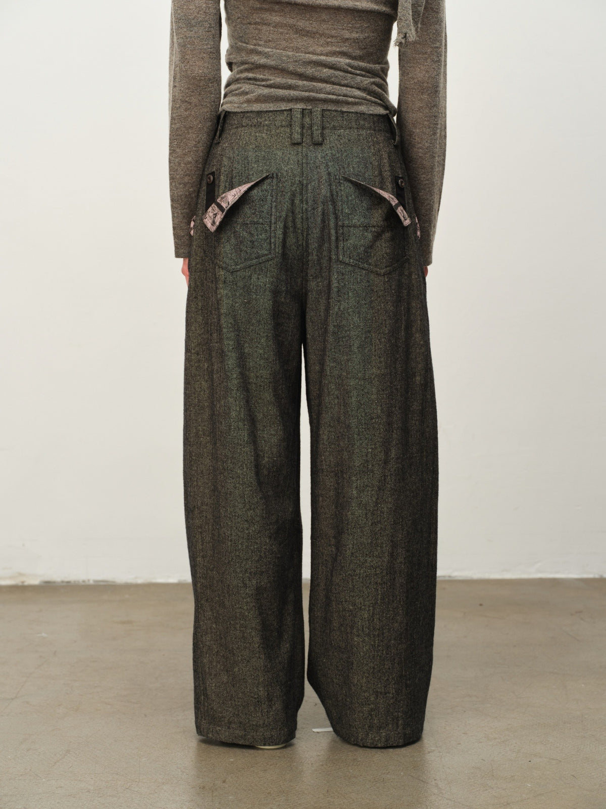 Wool "Garden Dream" Print Cocoon Pants