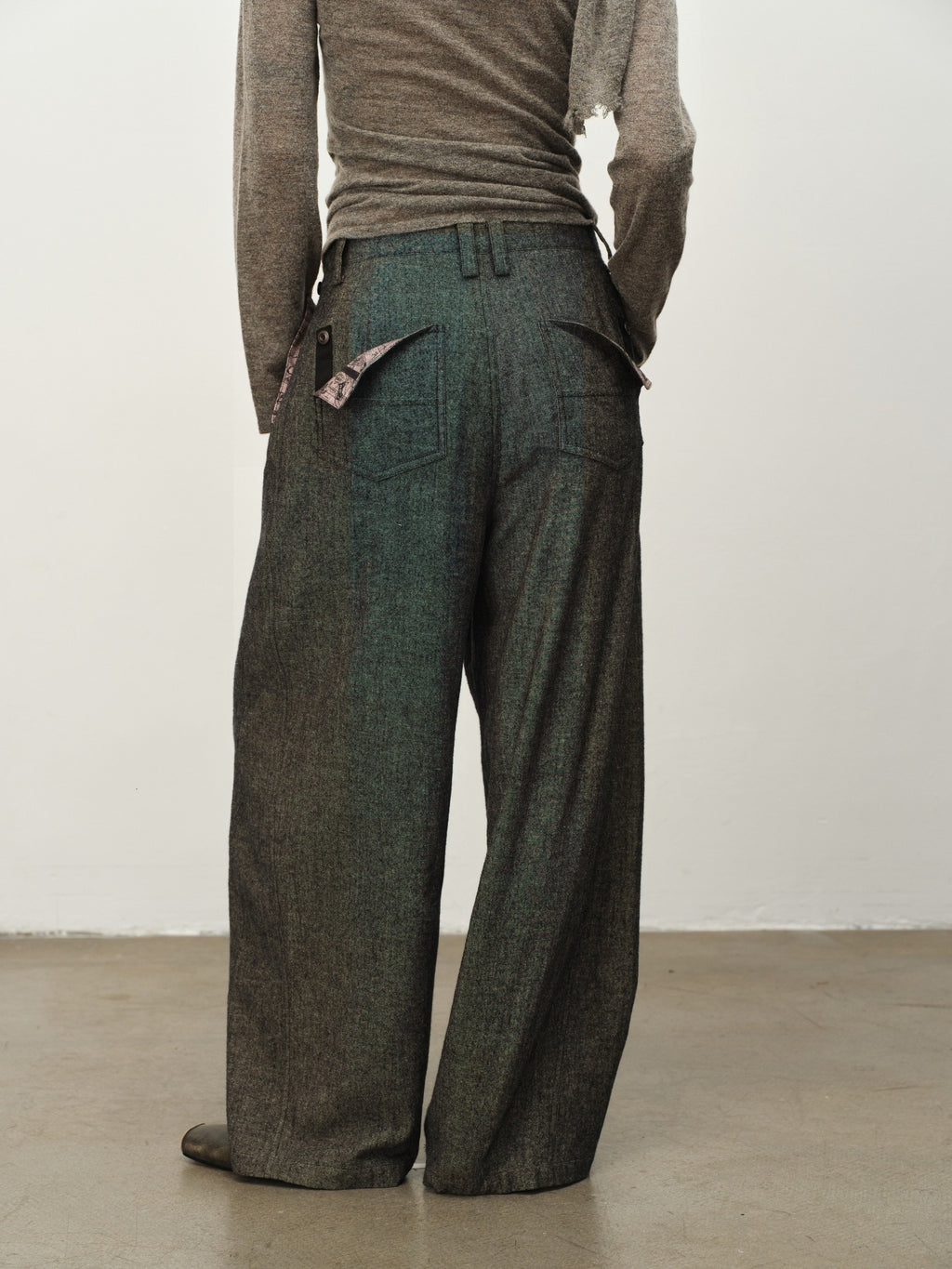 Wool "Garden Dream" Print Cocoon Pants