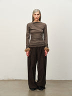 Wool-Blend Asymmetric Knit Top