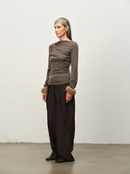 Wool-Blend Asymmetric Knit Top
